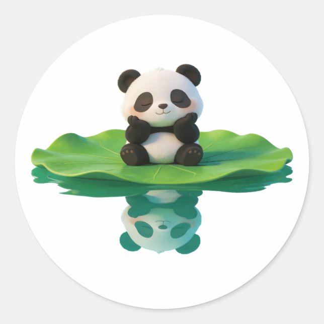 Pegatina Redonda panda,warm,healing,slow-paced,inner peace #07 (Anverso)