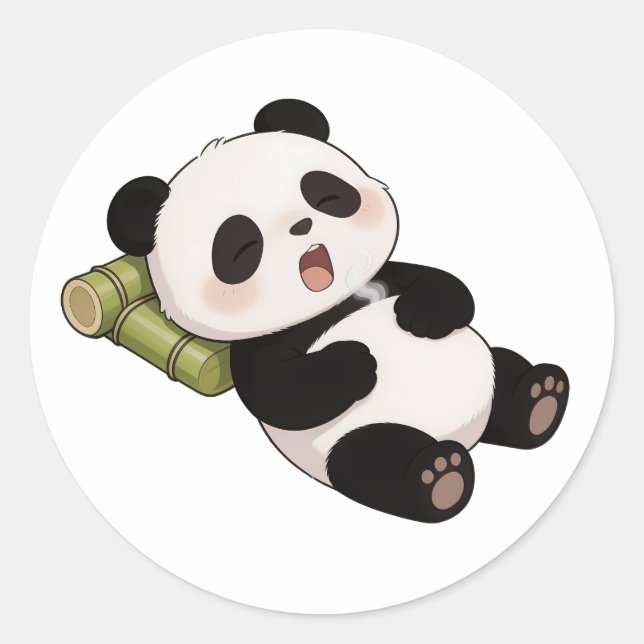 Pegatina Redonda panda,warm,healing,slow-paced,inner peace #09 (Anverso)