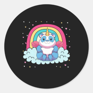 Pegatina Redonda Pandacorn Unicorn Panda
