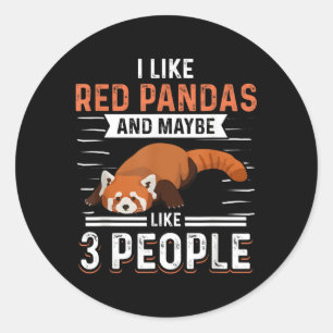 Pegatina Redonda Pandas Rojos Me Gustan Los Pandas Rojos Y Quizá 3