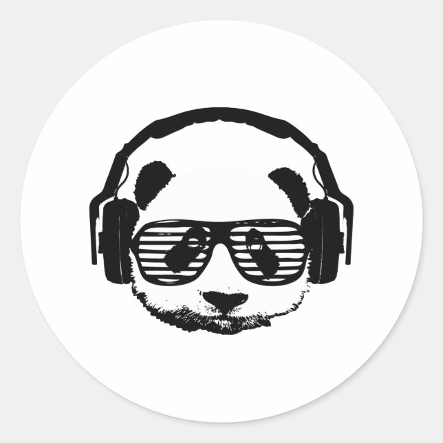 Pegatina Redonda Pandaz En Casa Da (Anverso)