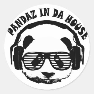 Pegatina Redonda Pandaz en casa de DA