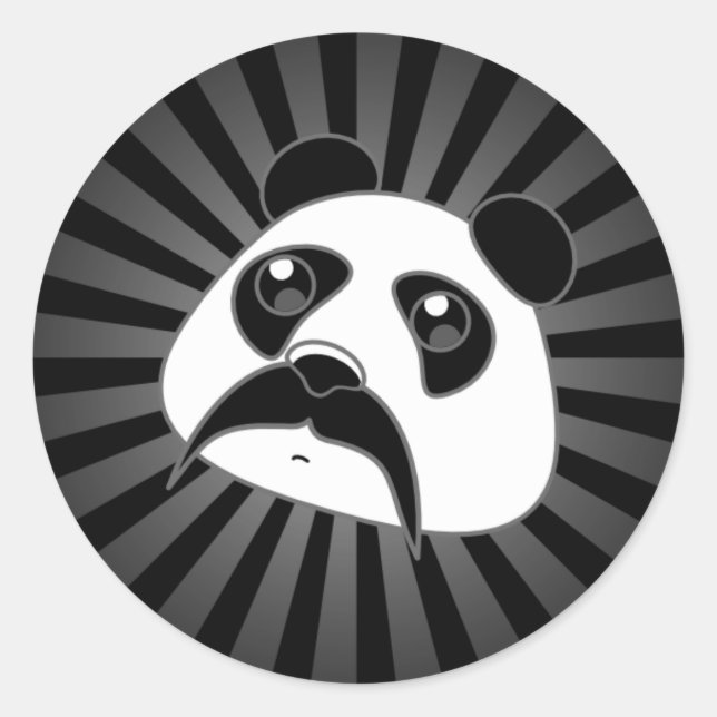 Pegatina Redonda Pandlebar Mustache (Anverso)