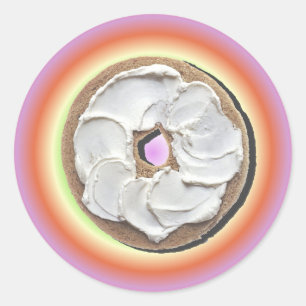 Pegatina Redonda Panecillo y queso cremoso