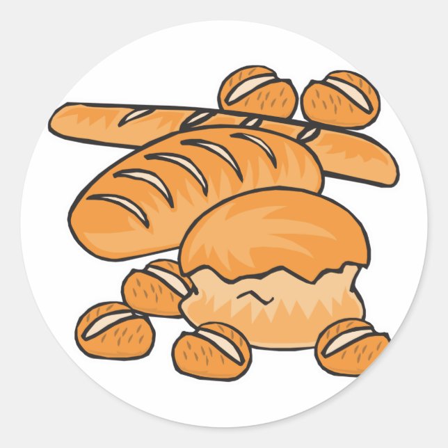 Pegatina Redonda panecillos y panecillos (Anverso)