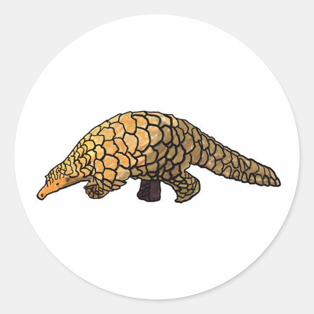 Pegatina Redonda Pangolin (Anverso)