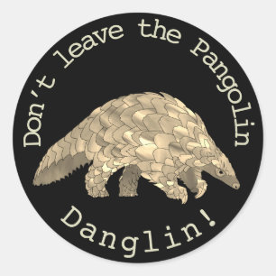 Pegatina Redonda Pangolin Danglin puso en peligro el activismo por