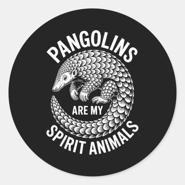 Pegatina Redonda Pangolins Srit Animals Funny Pangolin  (Anverso)