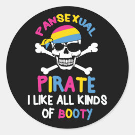 Pegatina Redonda Pansexual Pirate Booty Orgullo LGBTQ