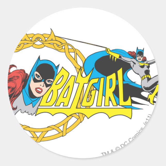 Pegatina Redonda Pantalla Batgirl (Anverso)