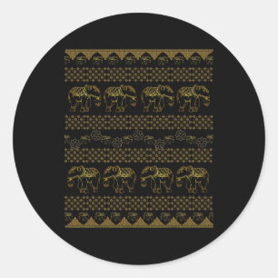 Pegatina Redonda Pantalones Thai Chang Elefante Hippie Boho Yoga Pa