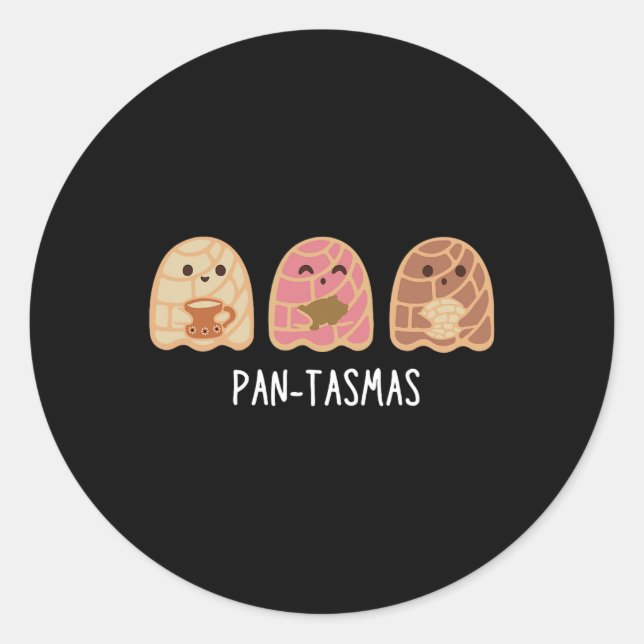 Pegatina Redonda Pantasmas Fantasma Graciosa Conchas Fantasma Mexic (Anverso)