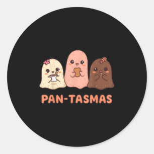 Pegatina Redonda Pantasmas Fantasma Graciosa Conchas Mexicanas Hall