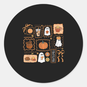 Pegatina Redonda Pantasmas Halloween Fantasma Conchas Mexicanas
