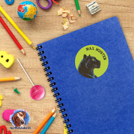 Pegatina Redonda Pantera negra - verde ・ redonda