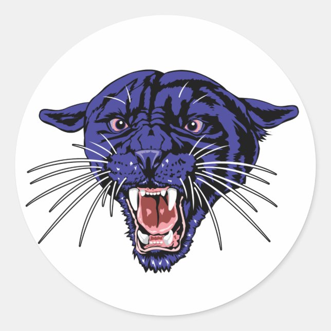 Pegatina Redonda Panther Roar (Anverso)