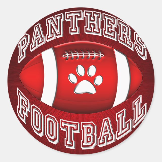 Pegatina Redonda Panthers Football Red and White (Anverso)