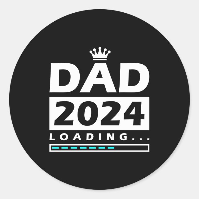 Pegatina Redonda Papá 2024 cargando papá (Anverso)