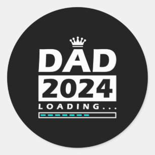 Pegatina Redonda Papá 2024 cargando papá