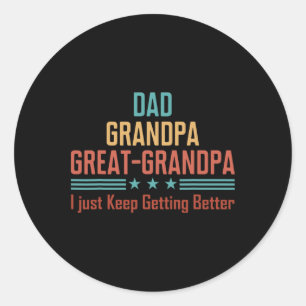Pegatina Redonda Papá Abuelo Gran Abuelo Bandera Americana Padres D