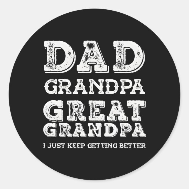 Pegatina Redonda Papá Abuelo Gran Abuelo Yo Sigo Apostando (Anverso)