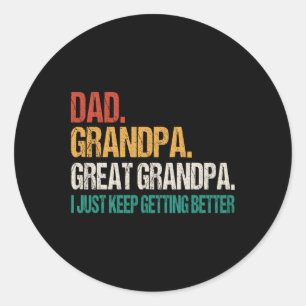 Pegatina Redonda Papá Abuelo Gran Día De Los Padres Abuelos