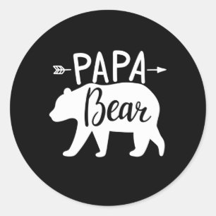 Pegatina Redonda Papa Bear