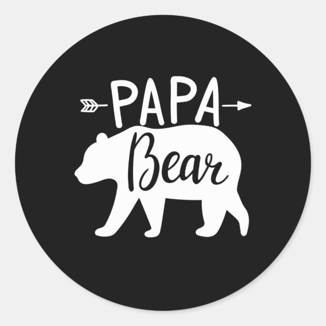 Pegatina Redonda Papa Bear (Anverso)