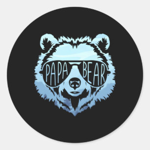 Pegatina Redonda Papa Bear