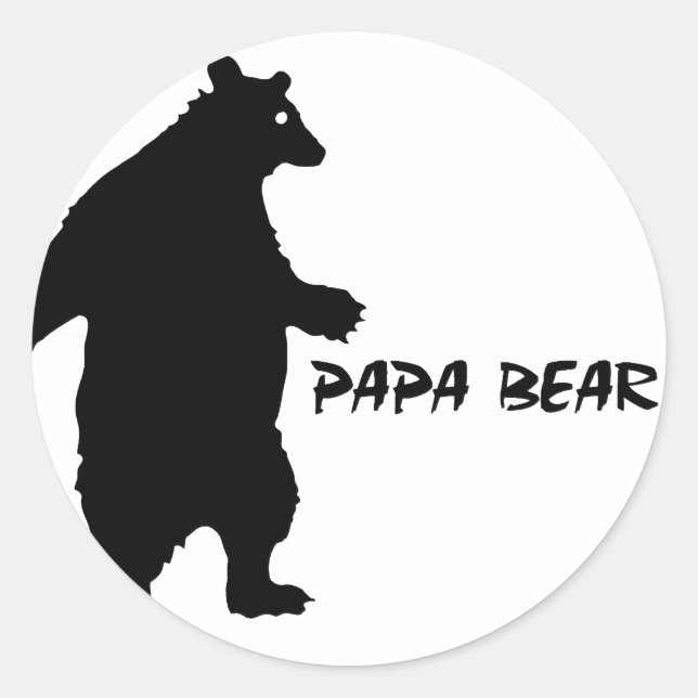Pegatina Redonda Papa Bear (Anverso)