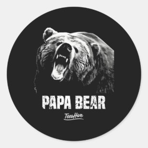Pegatina Redonda Papa Bear Dad