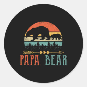 Pegatina Redonda Papa Bear Daddy Gracioso Hombres Día Regalo de Pad