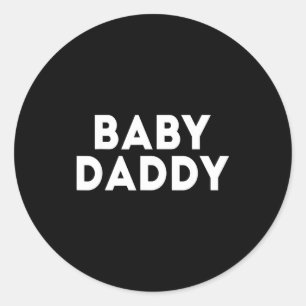 Pegatina Redonda Papa Bebé Divertido Padres Nuevos y Futuros Día de