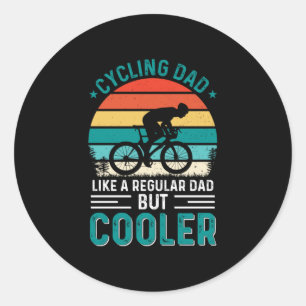 Pegatina Redonda Papá ciclista