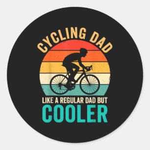 Pegatina Redonda Papá ciclista como una bicicleta regular pero más