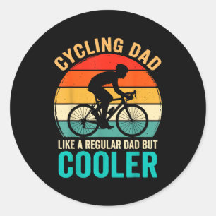Pegatina Redonda papá ciclista como uno regular pero bicicleta más