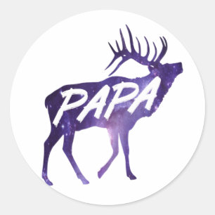 Pegatina Redonda Papa Ciervo