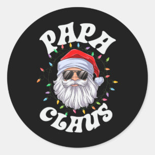 Pegatina Redonda Papa Claus Santa Navidades Papá Familia coincide c