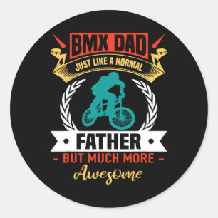 Pegatina Redonda Papá de BMX en bicicleta vida impresionante padre 