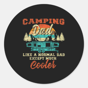 Pegatina Redonda Papa de Camping Camper emergente Remolque Rv Retro