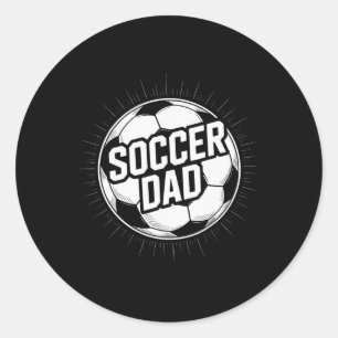 Pegatina Redonda Papá de Fútbol Jugador Dedicado Apoya a la Familia