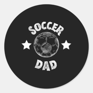 Pegatina Redonda Papá de fútbol masculino Equipo de fútbol familiar