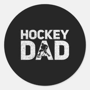 Pegatina Redonda Papá de Hockey Jugador de Hockey Día del Padre Ama