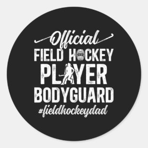 Pegatina Redonda Papá de Hockey sobre Césped Divertido Papá de un J