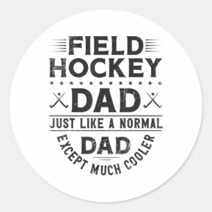 Pegatina Redonda Papá de Hockey sobre Césped Papá de Hockey sobre C