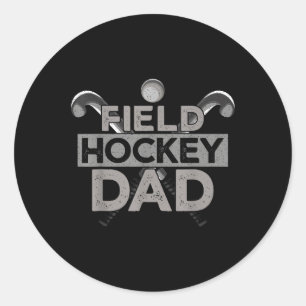 Pegatina Redonda Papá de Hockey sobre Césped Papá de Hockey sobre C