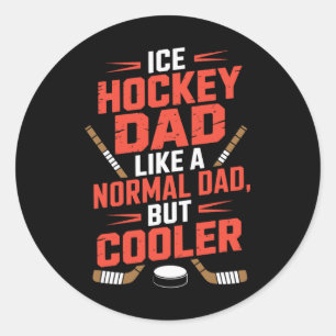 Pegatina Redonda Papá de Hockey sobre Hielo Como Un Papá Normal Per