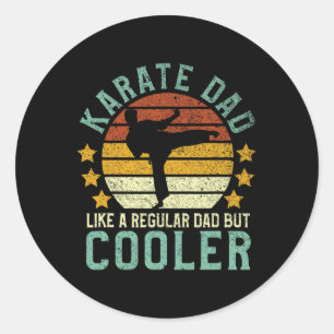 Pegatina Redonda Papá de Karate Divertido Regalo de Padre de Karate