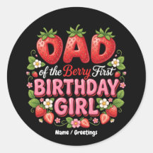 Papá de la Cumpleañera Fresa del Primer Cumpleaños