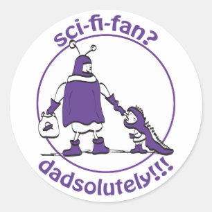 Pegatina Redonda Papá de la Sci-Fi-Fan